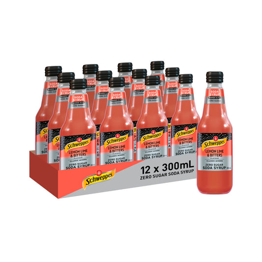 Schweppes Zero Sugar Lemon Lime Bitters Soda Syrup Sugar Free Cordial - 300mL
