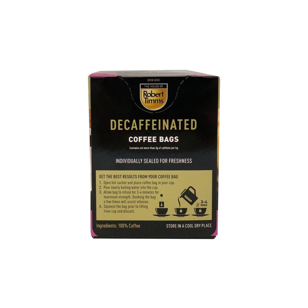 Robert Timms Decaffeinated Coffee Bags 105g - 18 pack