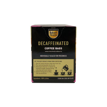 Robert Timms Decaffeinated Coffee Bags 105g - 18 pack