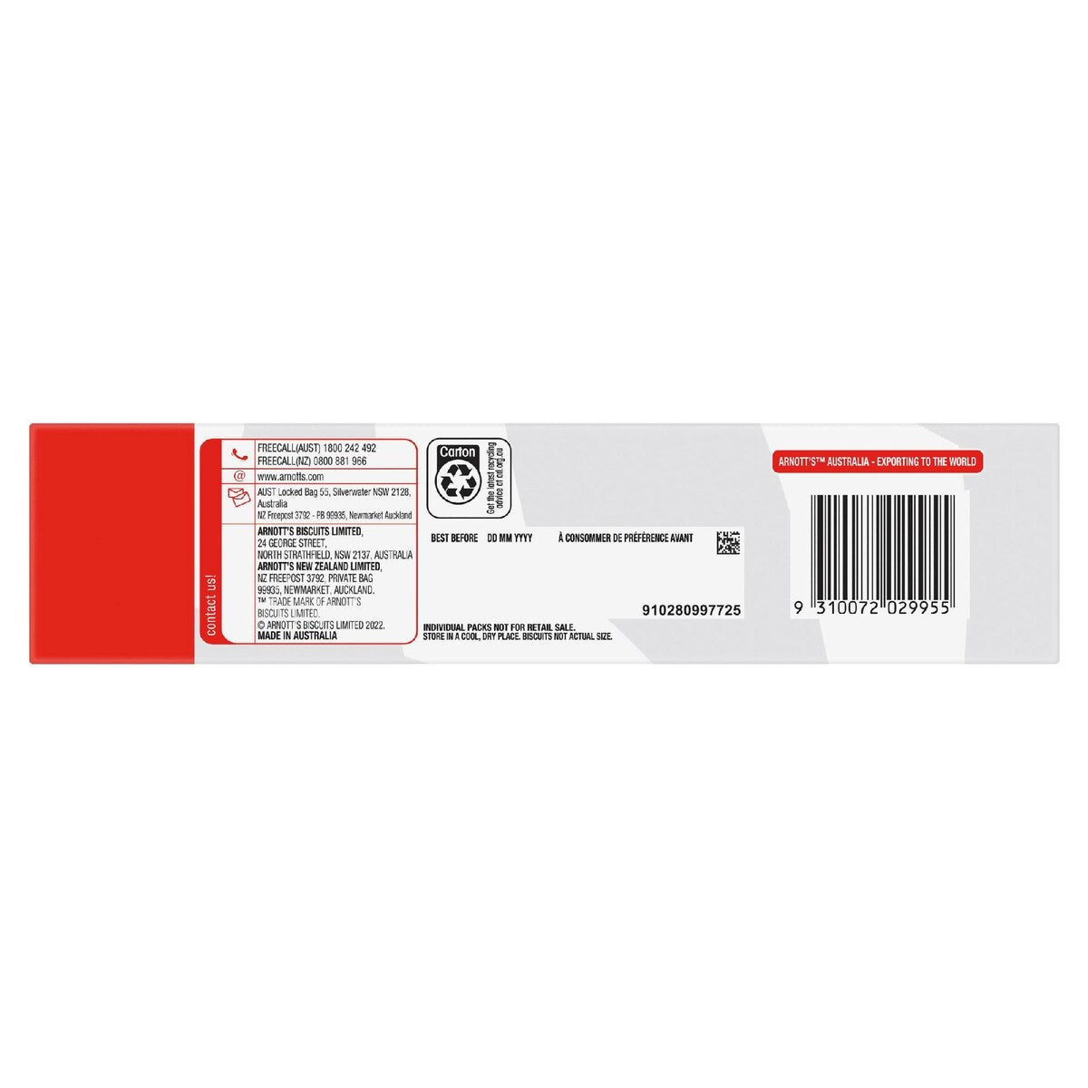 Arnotts Mini Scotch Finger Multipack Biscuits 8 pack