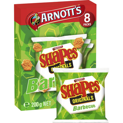 Arnotts Shapes Multipack Cracker Biscuits Barbecue 8 pack