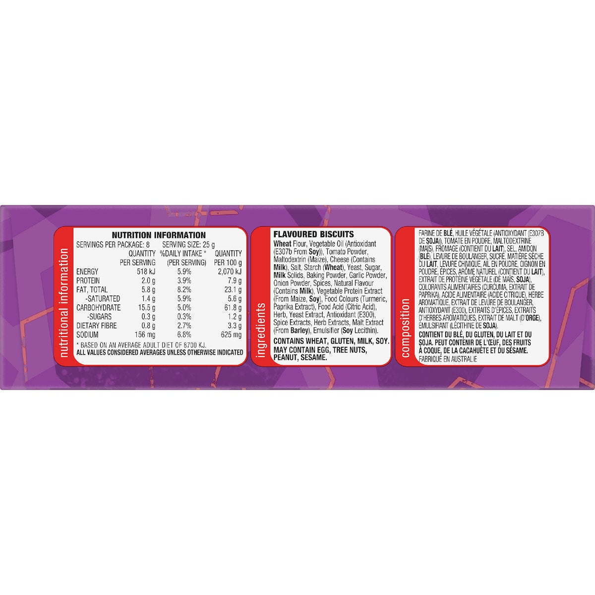 Arnotts Shapes Multipack Crackers Pizza 8 Pack