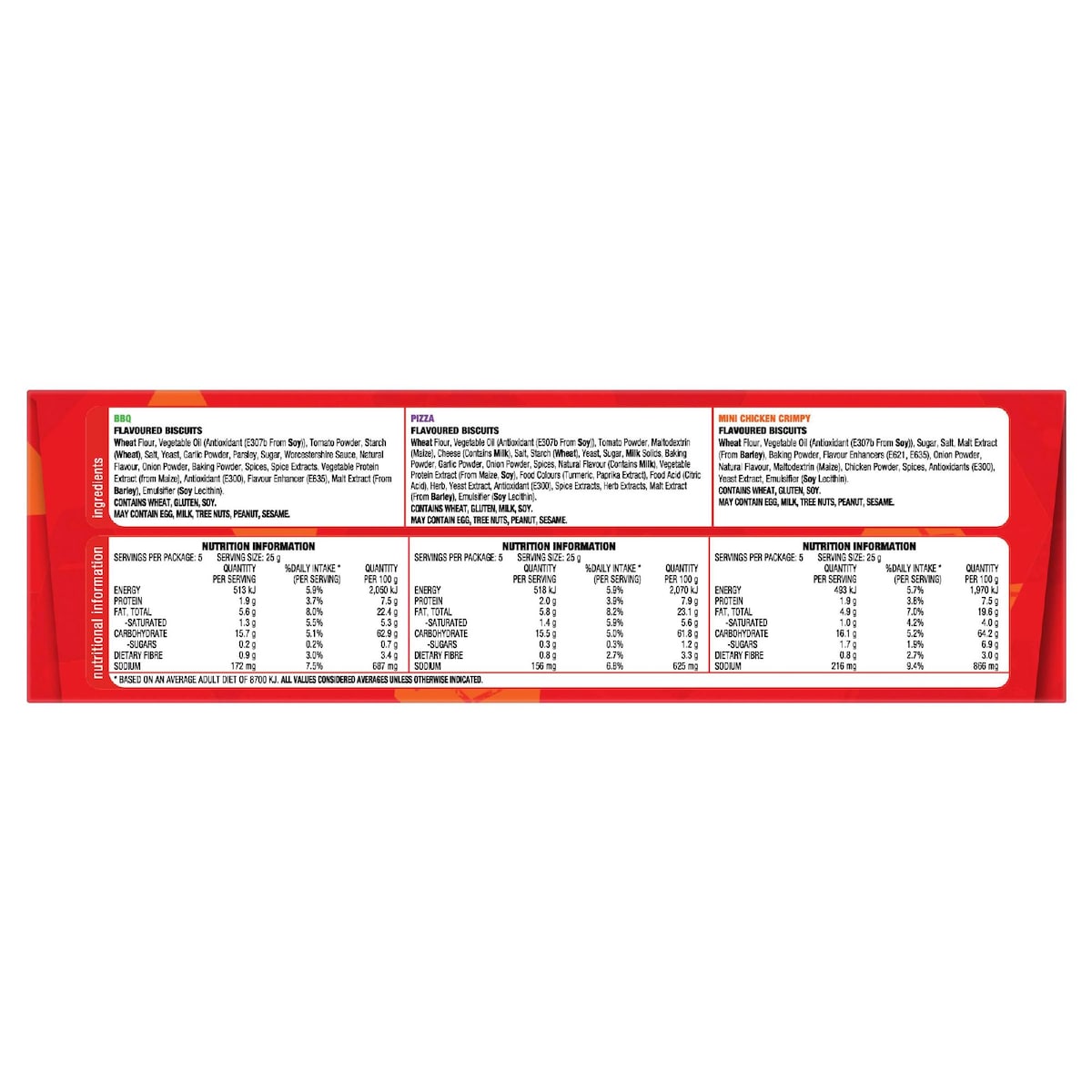 Arnotts Shapes Cracker Biscuits Variety 15 Pack