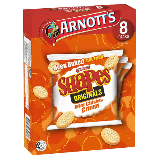 Arnotts Shapes Multipack Cracker Biscuits Mini Chicken Crimpy 8 pack