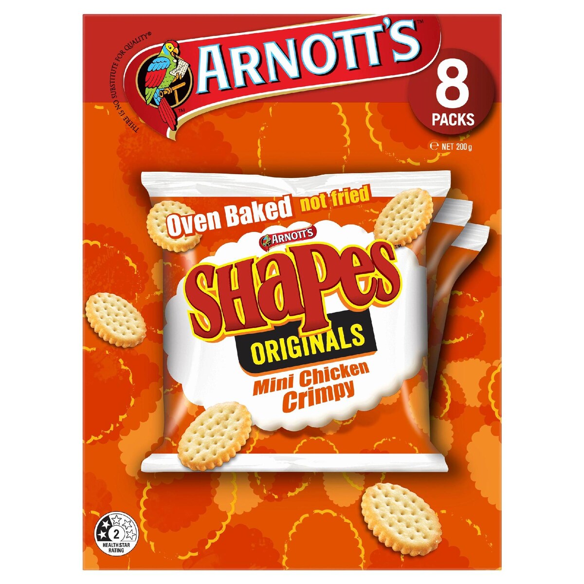 Arnotts Shapes Multipack Cracker Biscuits Mini Chicken Crimpy 8 pack