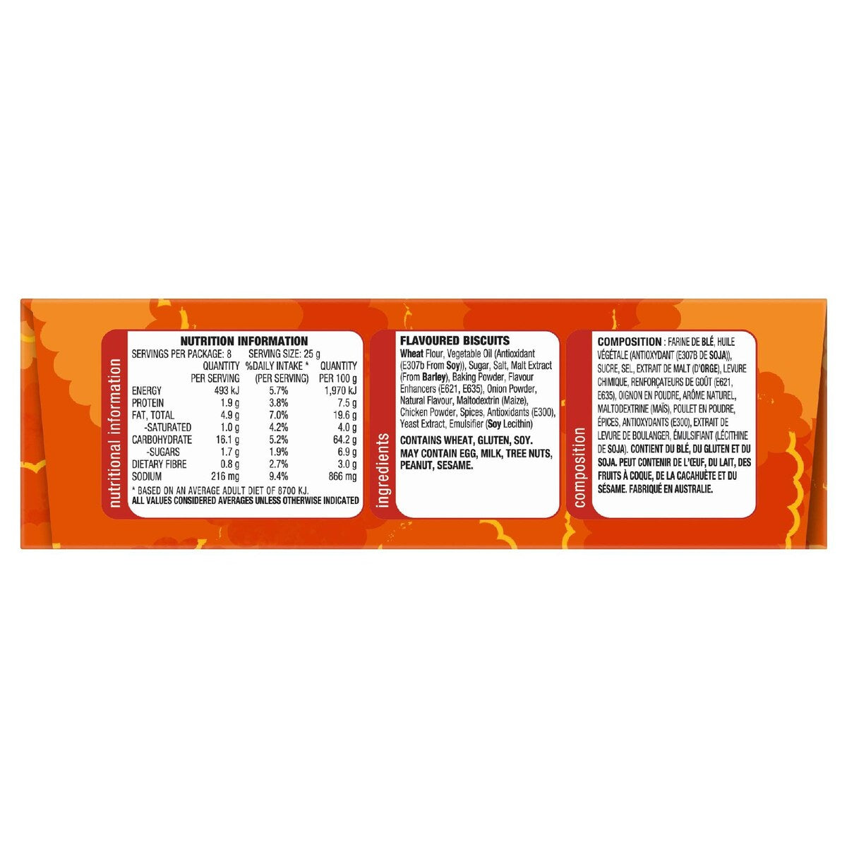 Arnotts Shapes Multipack Cracker Biscuits Mini Chicken Crimpy 8 pack