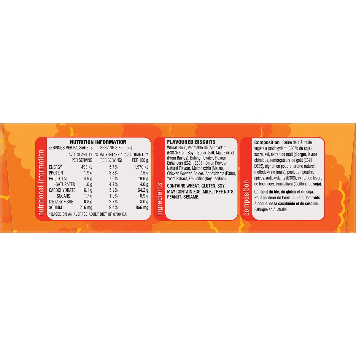 Arnotts Shapes Multipack Crackers Mini Chicken Crimpy 8 Pack