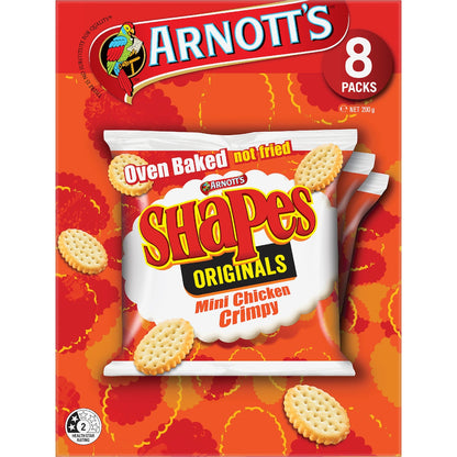 Arnotts Shapes Multipack Crackers Mini Chicken Crimpy 8 Pack