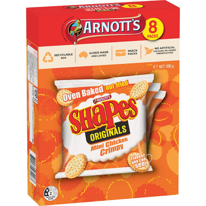 Arnotts Shapes Multipack Crackers Mini Chicken Crimpy 8 Pack