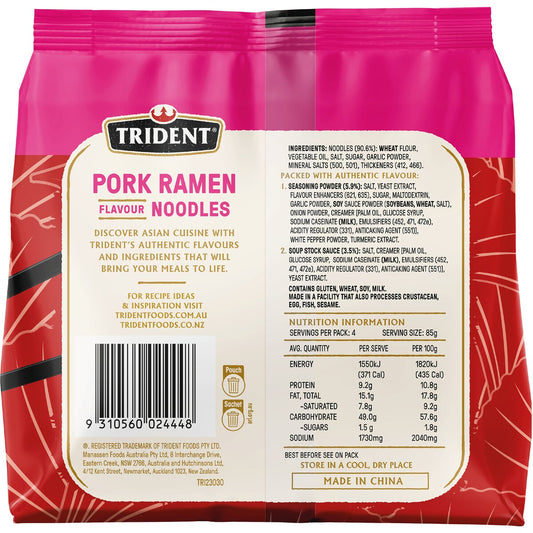 Trident Ramen Instant Noodles Pork Flavoured 340g