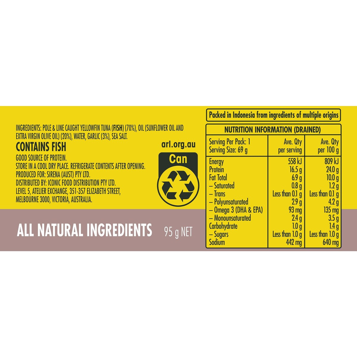 Sirena Tuna In Garlic 95g