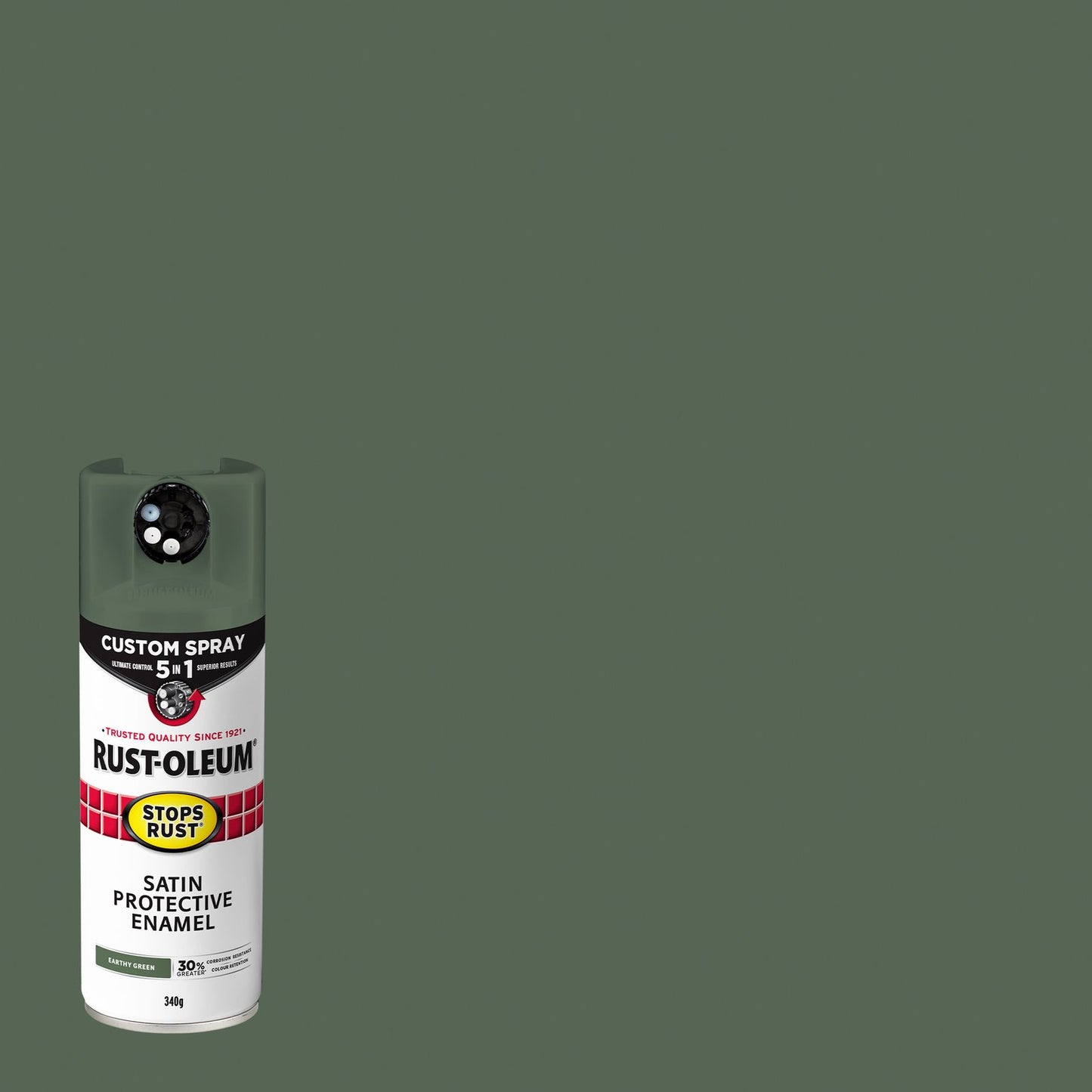 Rust Oleum Satin Spray Paint - 340g - Earthy Green - 5 in 1