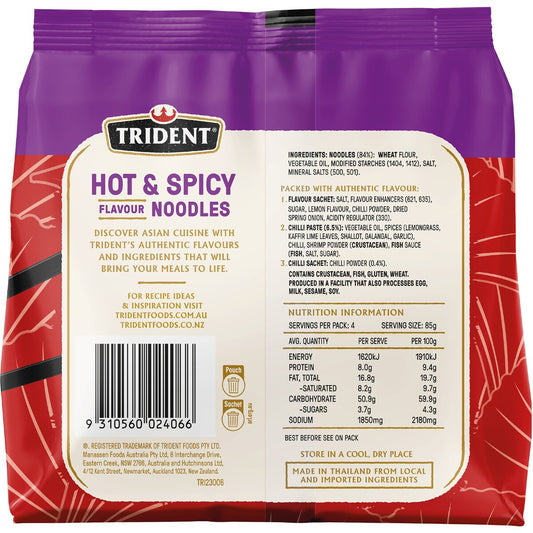 Trident Instant Noodles Hot & Spicy Flavoured 340g