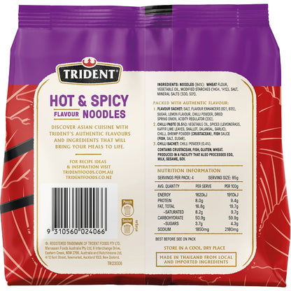 Trident Instant Noodles Hot & Spicy Flavoured 340g 4 Pack