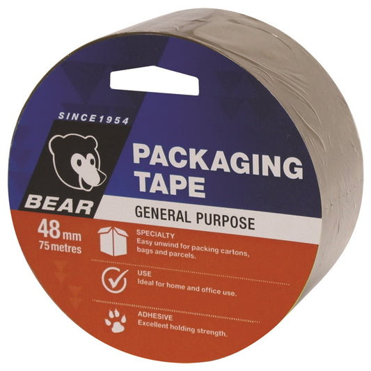 Bear Brown Polypropylene Packaging Tape - 48mm x 75m