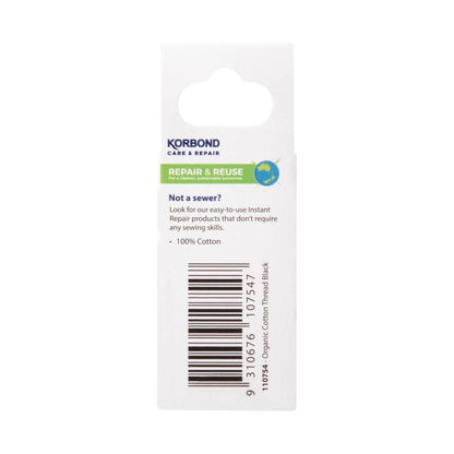Korbond Organic Cotton Thread Black - 1 each