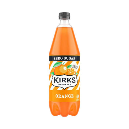 Kirks Orange Zero Sugar Soft Drink Bottle - 1.25L