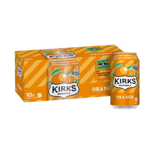 Kirks Soft Drink Orange Cans 10X375Ml