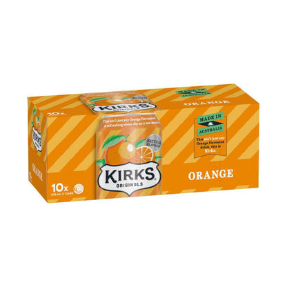 Kirks Orange Soft Drink Multipack Cans 375ml - 10 Pack