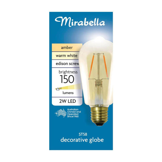 Miirabella Led St58 Filament Amber Es 2w 150lm - 1 each