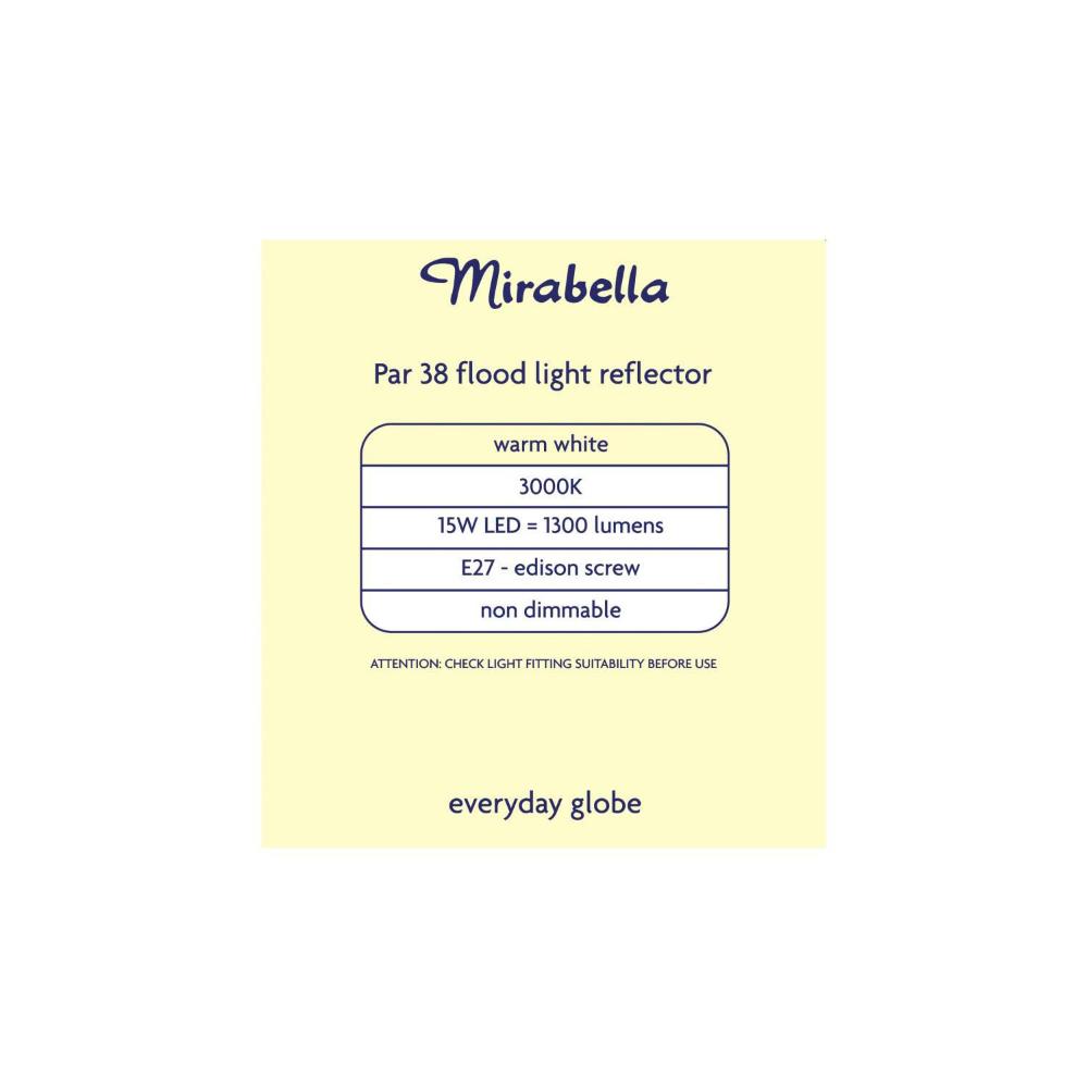 Mirabella Colour Box Led Par 38 Es 15w 1300lum 3000k - 1 Each