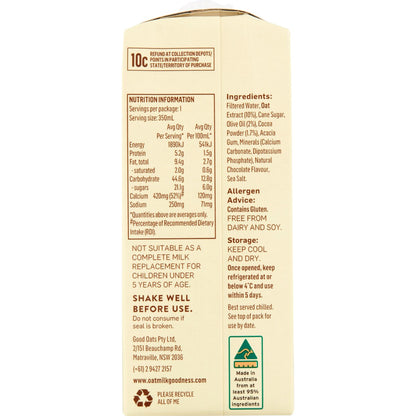 Oat Milk Goodness Omg Chocolate Oat Milk 350ml