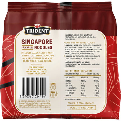 Trident Instant Noodles Singapore Flavoured 340g 4 Pack