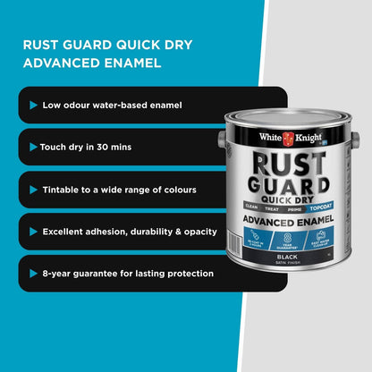 White Knight Rust Guard Black Satin Enamel Paint - 4L