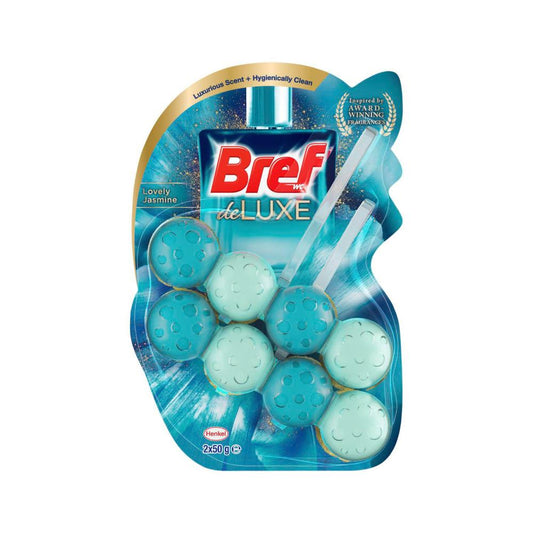 Bref Deluxe Toilet Cleaner Rim Block Lovely Jasmine 2x50g - 100g