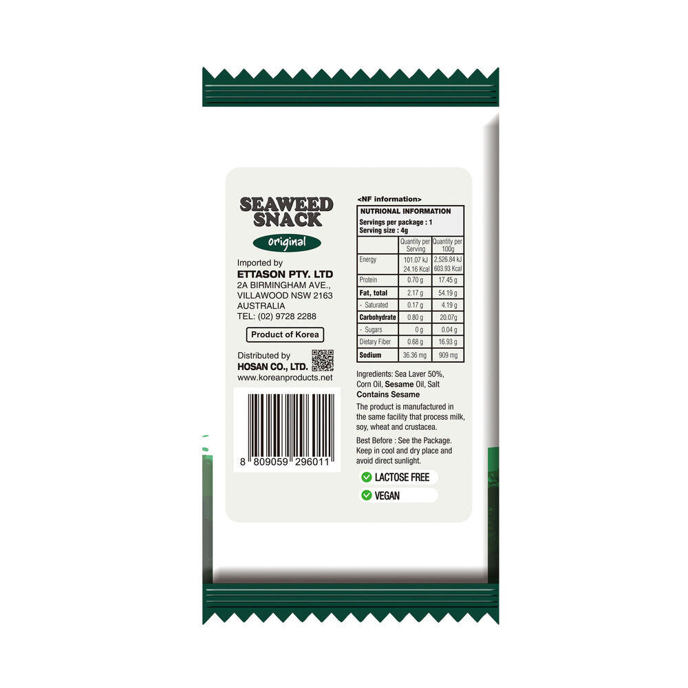 A+ Hosan Original Seaweed Snack - 4g