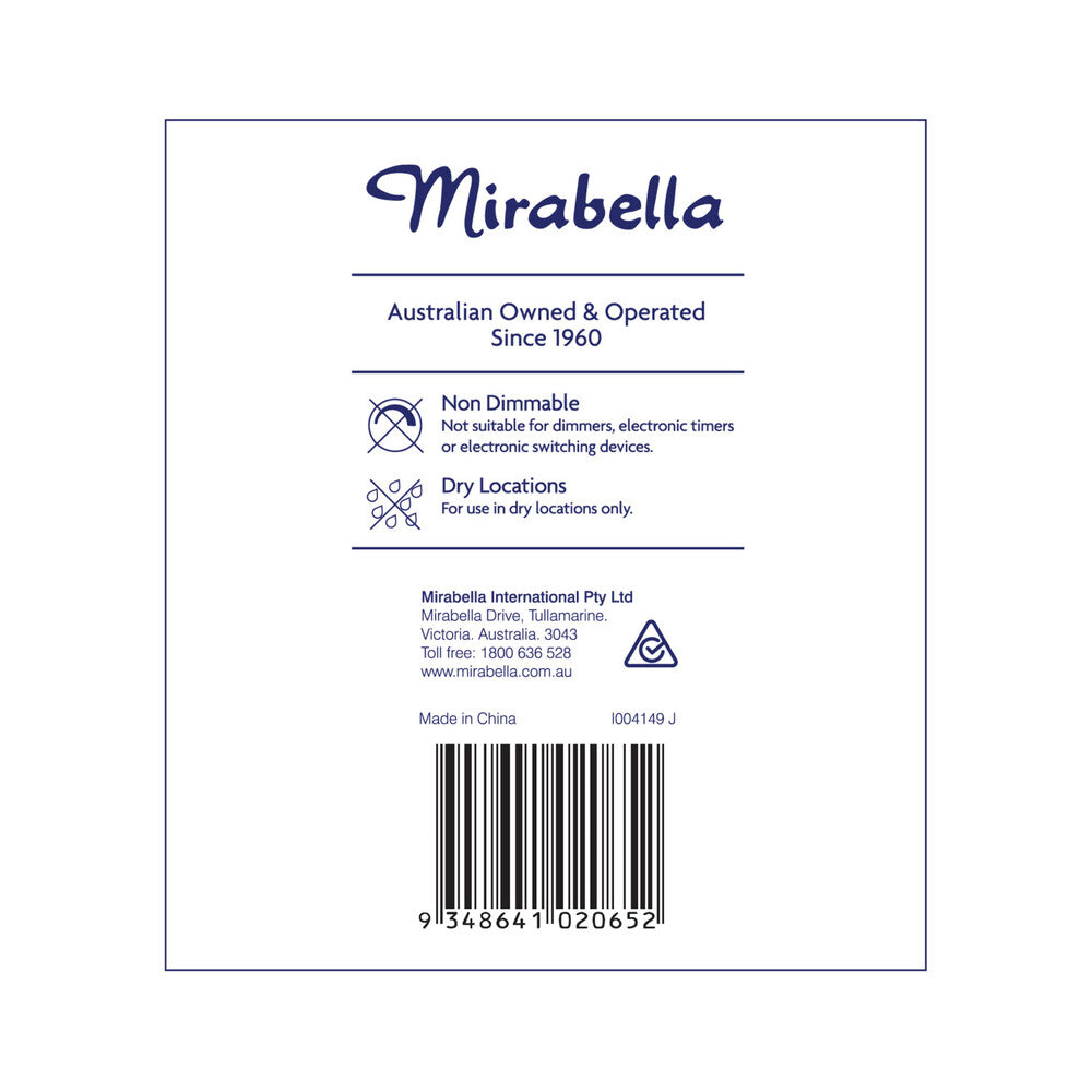 Miirabella Led Gls BC 11w 1000lum 4000k Cool White Brand A60 | 2 pack