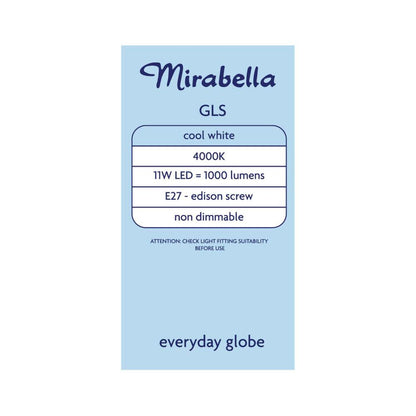 Miirabella Led Gls BC 11w 1000lum 4000k Cool White Brand A60 | 2 pack