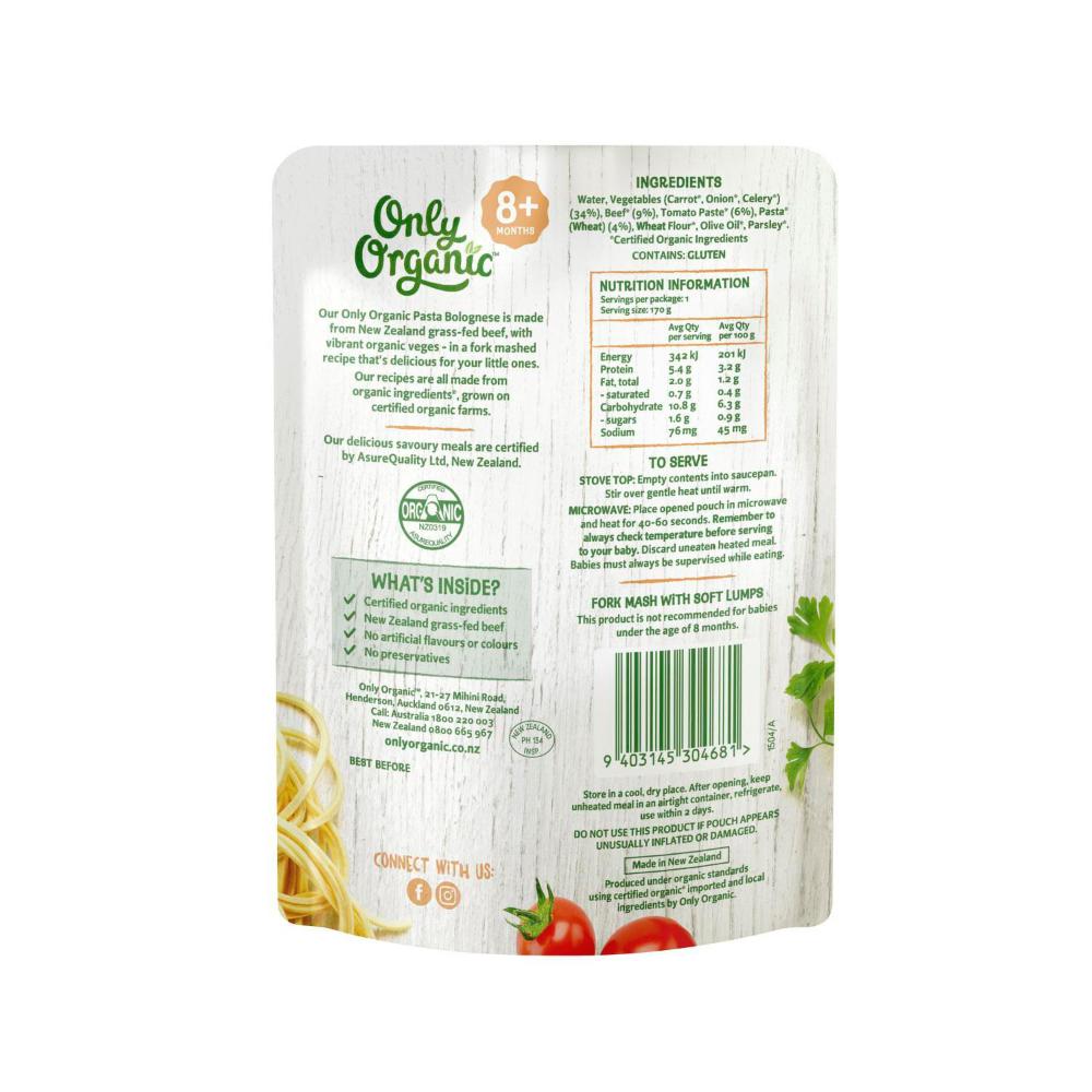 Only Organic Bolognese Pasta 8 + Months - 170g