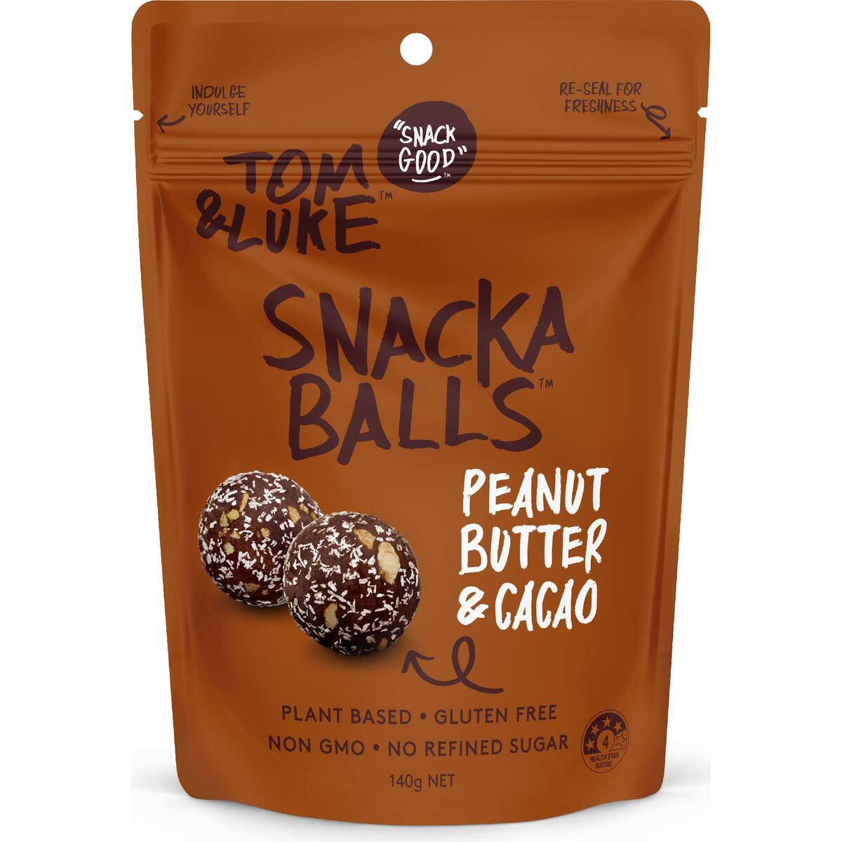 Tom & Luke Snacka Balls Peanut Butter & Cacao 140g