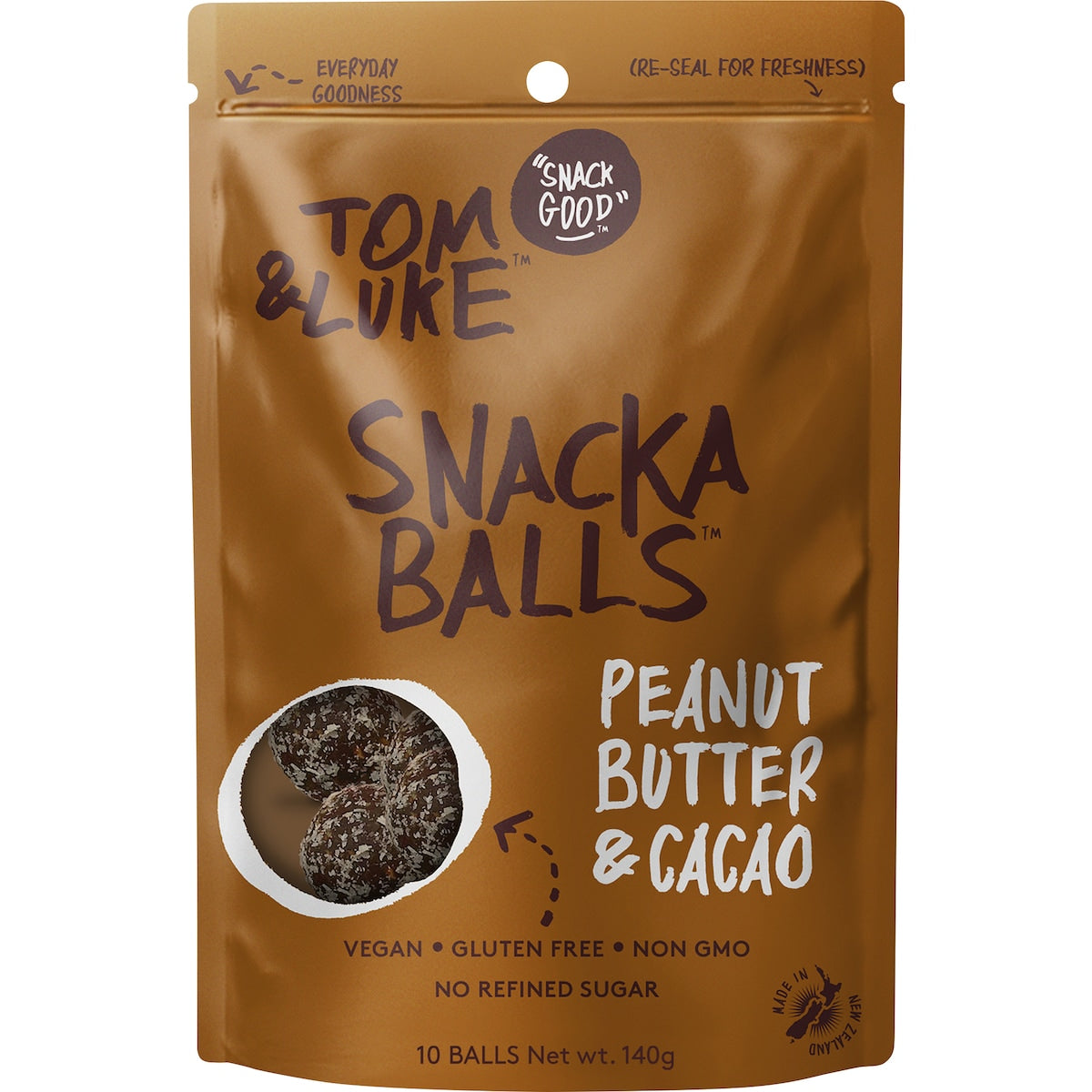 Tom & Luke Snacka Balls Peanut Butter & Cacao 140g