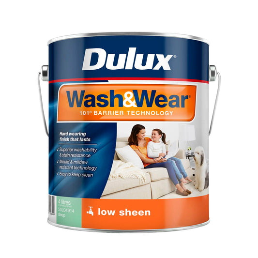 Dulux Wash Wear Low Sheen Interior Paint - 4L - Deep