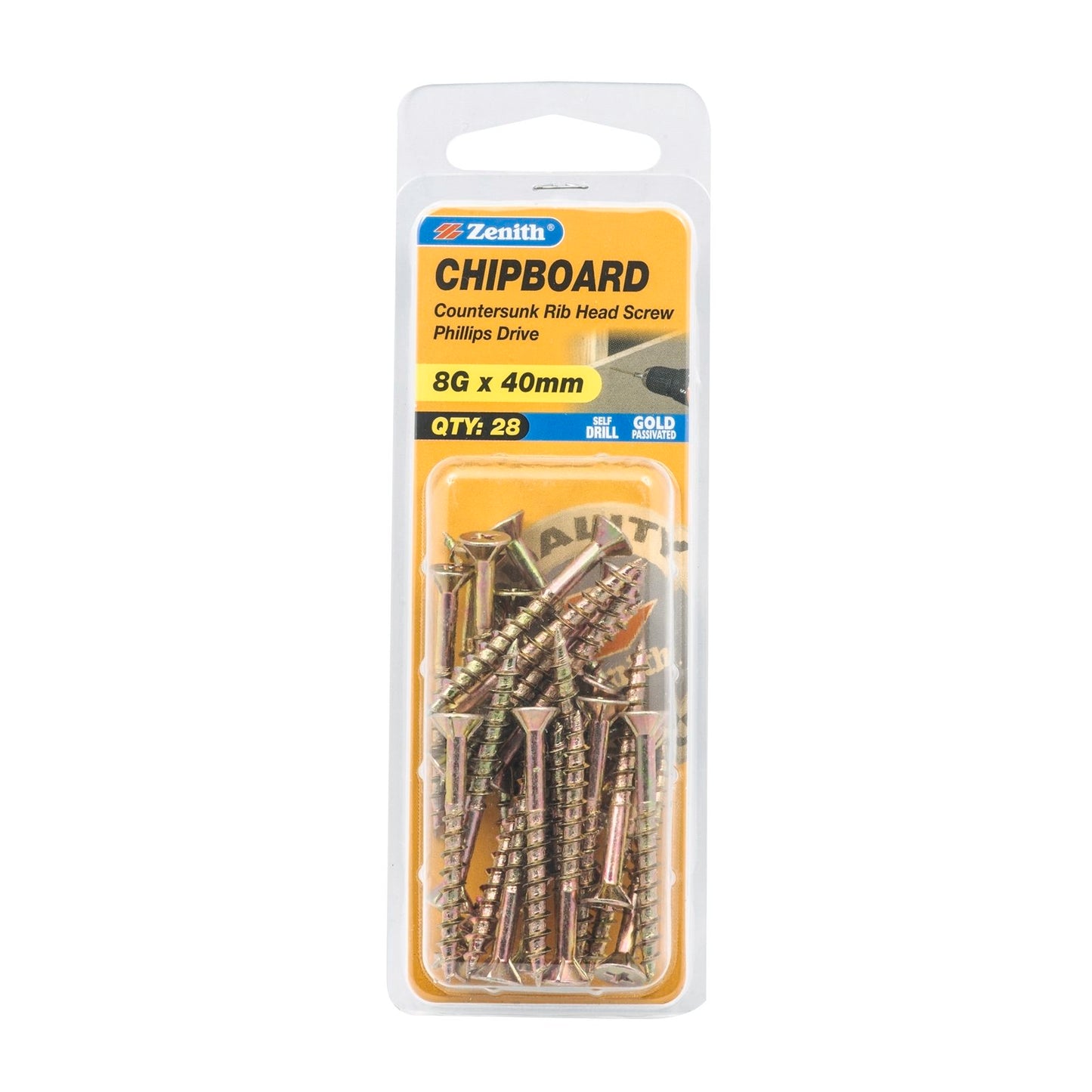 Zenith 8g x 40mm - Gold - 28 Pack
