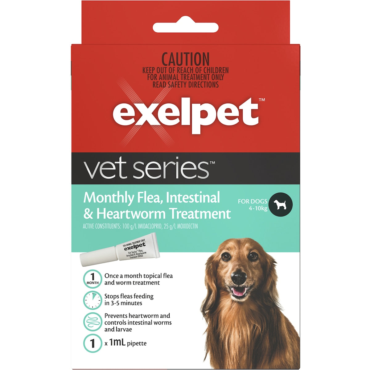 Exelpet Vet Flea Intestinal & Heartworm Treatment Small Dog each