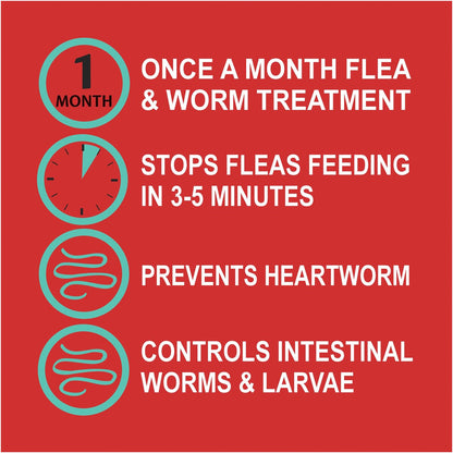 Exelpet Vet Series Flea Intestinal Worm & Heartworm Lge Dog each