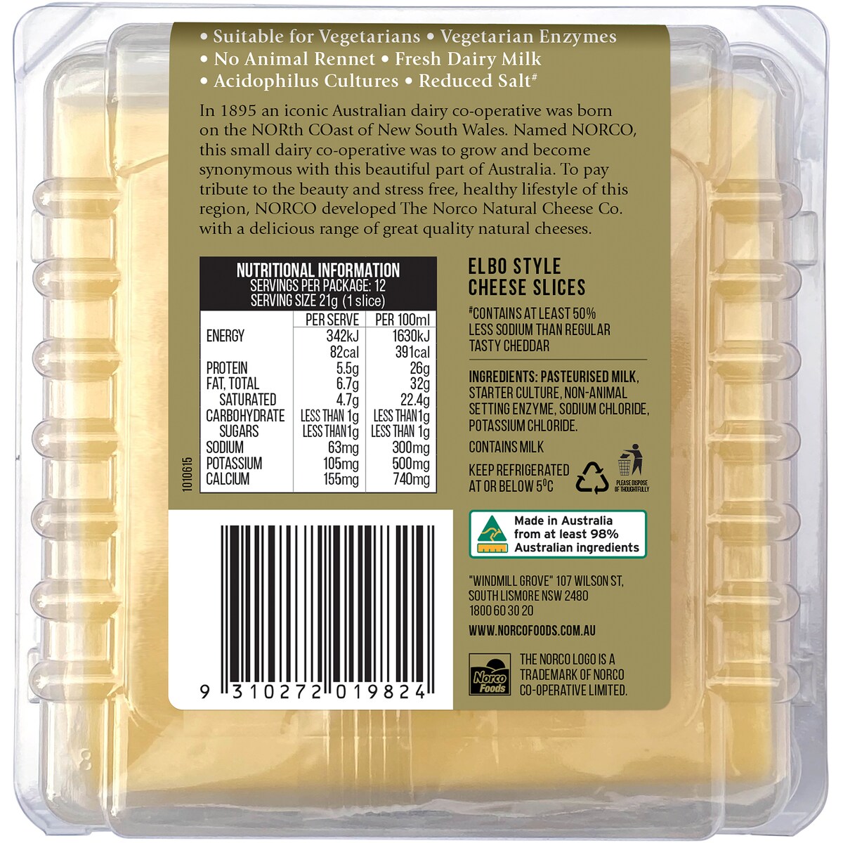 Norco Elbo Style Cheese Slices 250g