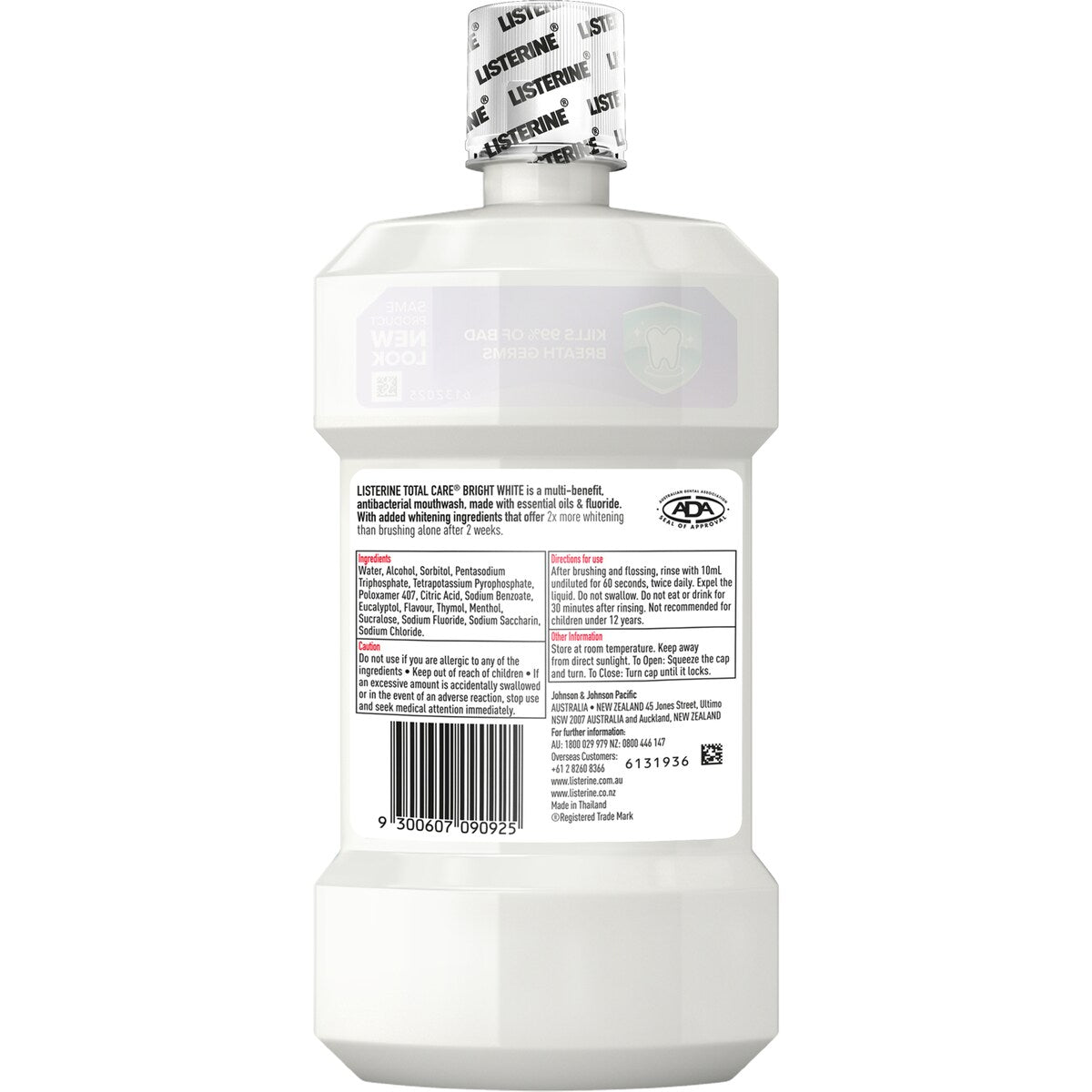 Listerine Bright White Multi Action Whitening Mouthwash 500ml