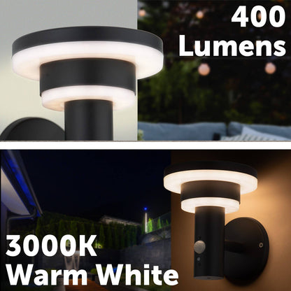 Arlec Solar LED Wall Light - 18cm - 400lm - Black