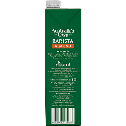 Australias Own Barista Almond Long Life Milk Uht 1l