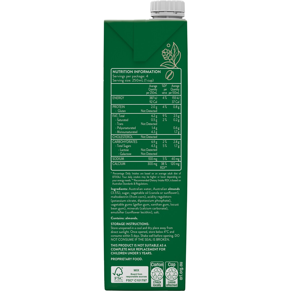 Australias Own Barista Almond 1l