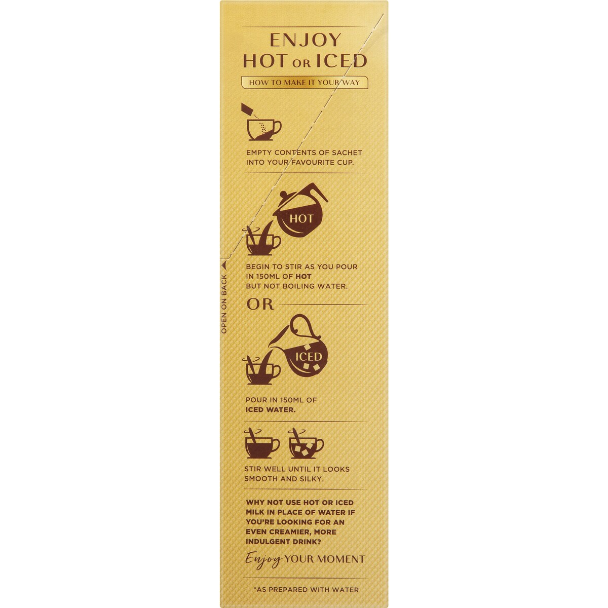 Moccona Hot/Iced Vanilla Latte Sachets 8 Pack, 1pc