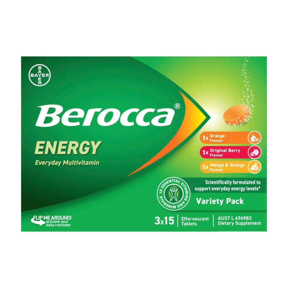 Berocca Energy Effervescent Variety Pack - 45 pack