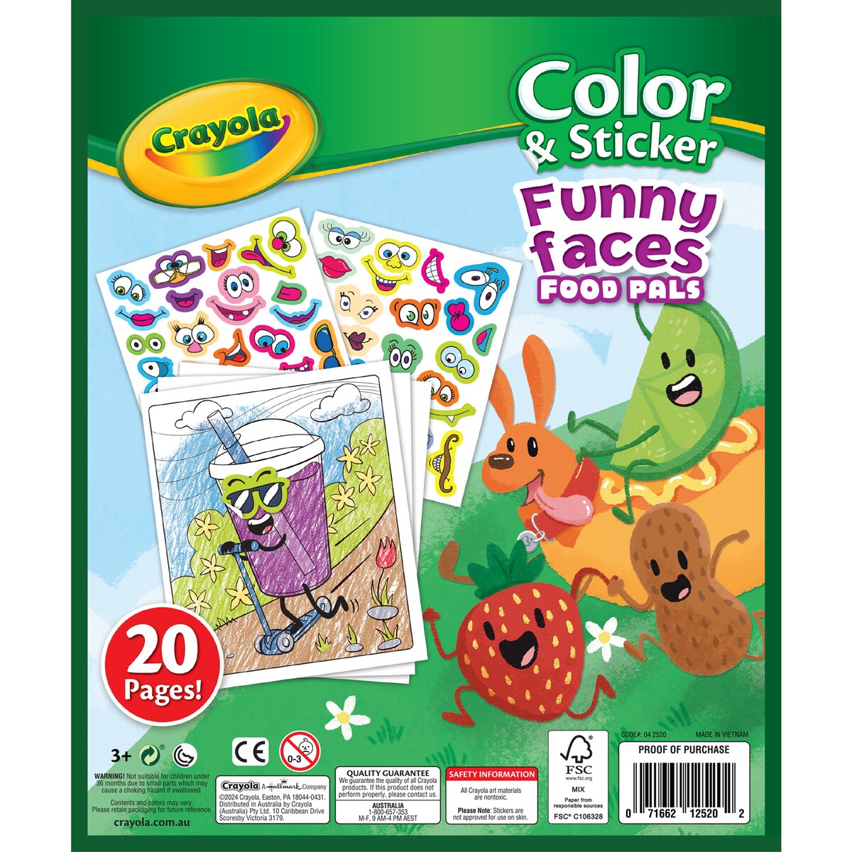 Crayola Funny Faces Colour & Sticker Each