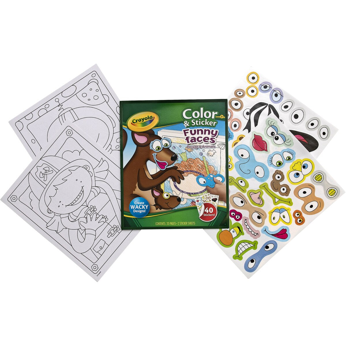 Crayola Funny Faces Colour & Sticker Each