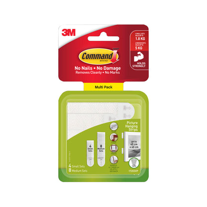 3M Command Small & Medium Picture Hanging Strips Value Pack - 12 pack