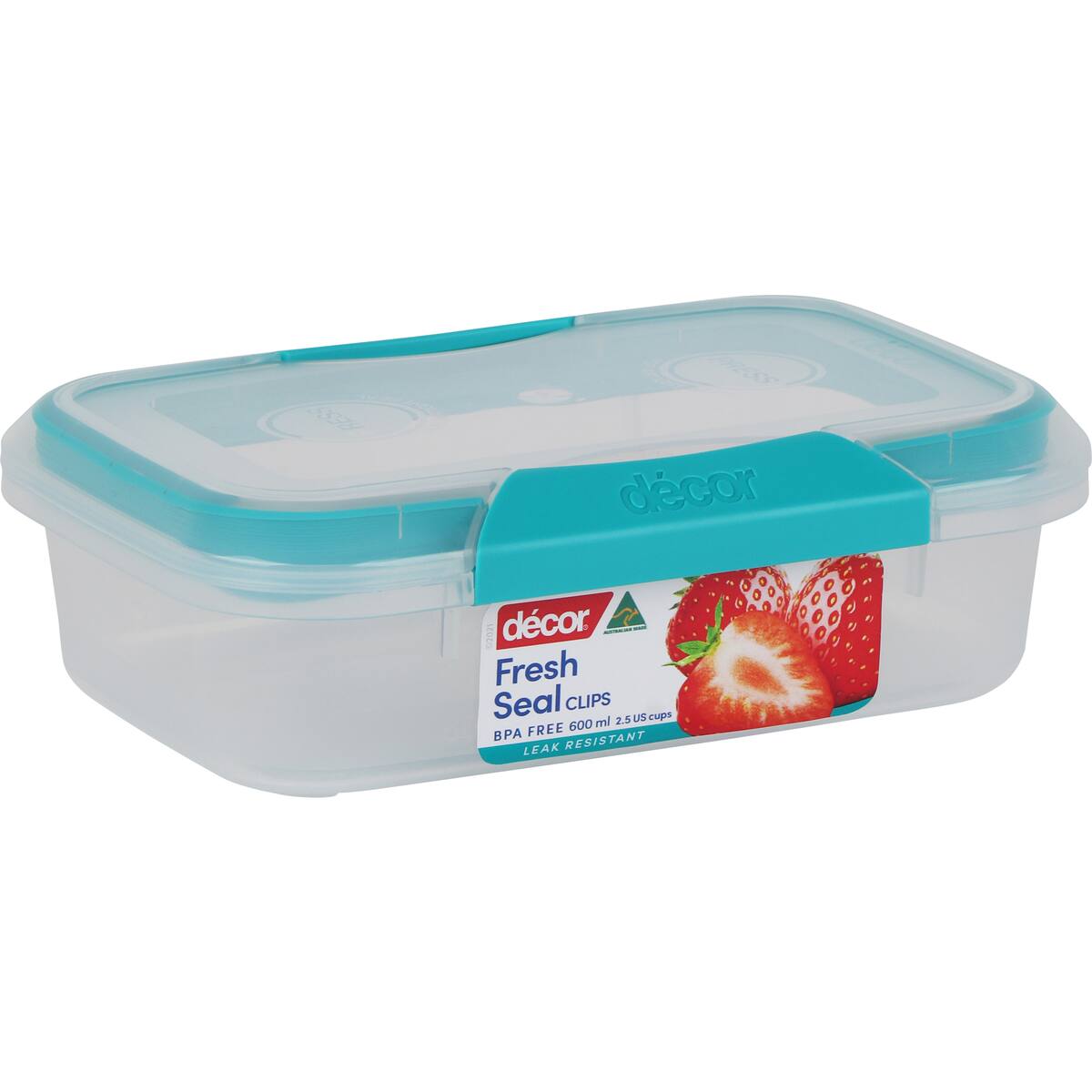 Decor Fresh Seal Clips Oblong Container 600ml Each